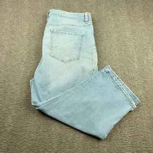 Gloria Vanderbilt Amanda Crop Jeans Women 14 Light Blue Slimming Effect Studded